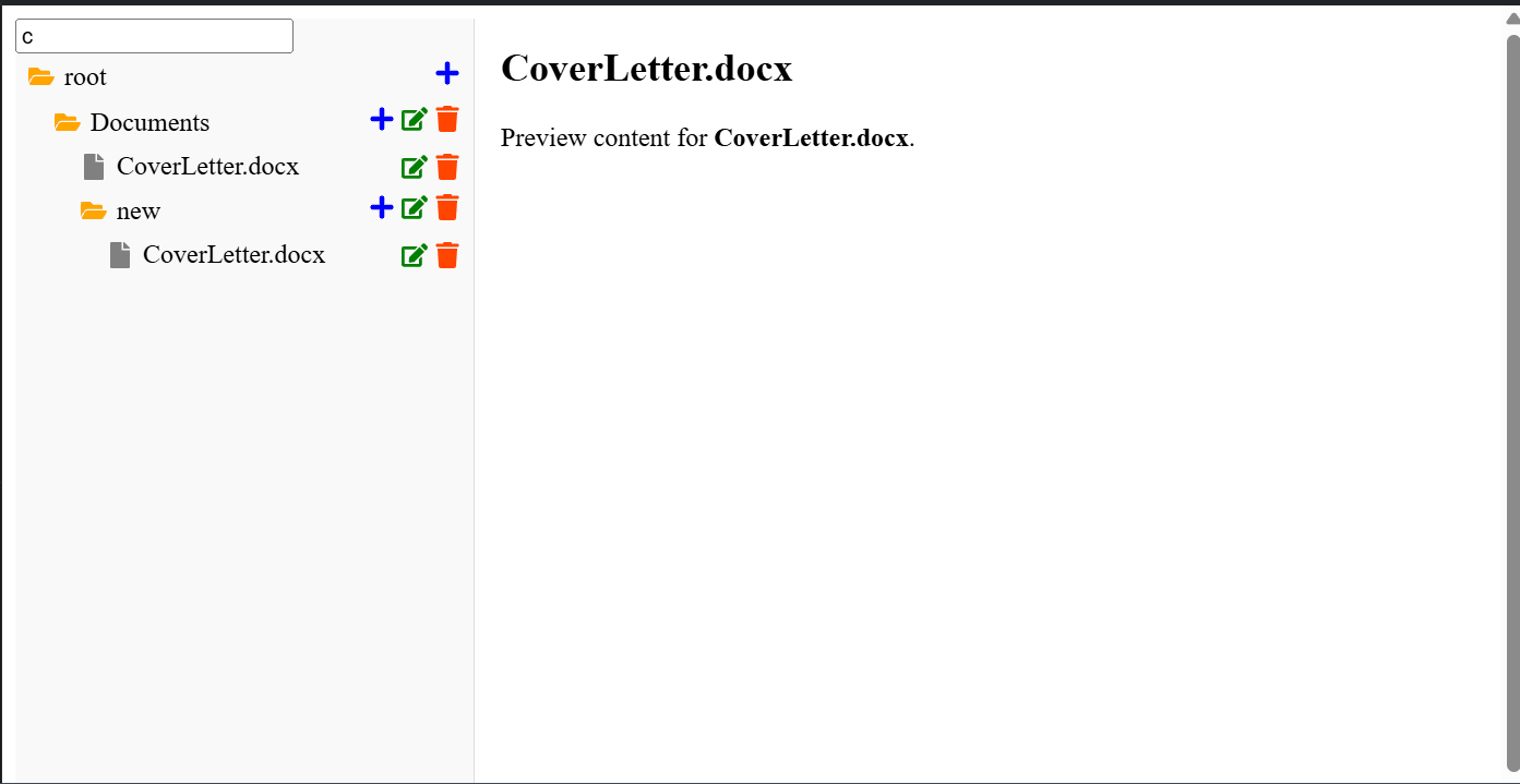 Screenshot of File Explorer App